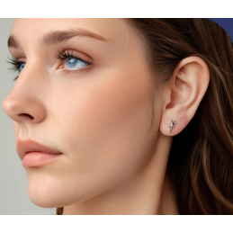 boucles d'oreilles petite et grande étoile argent