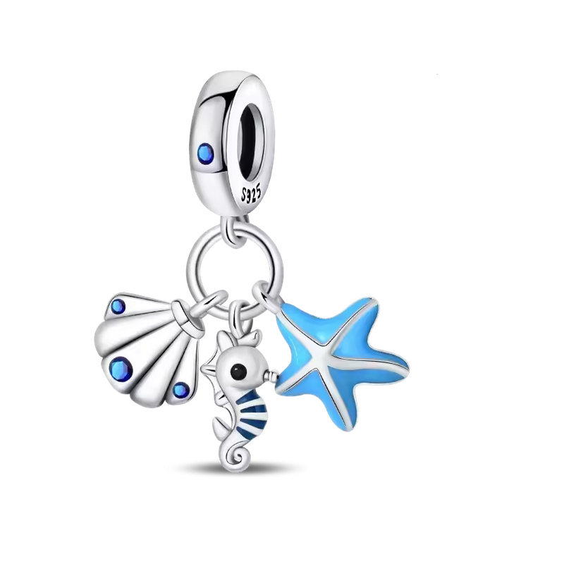 Charm pour bracelet coquillage hippocampe étoile de mer Charm pour bracelet coquillage hippocampe étoile de mer