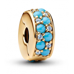 Charm bijou clip or pierre bleu turquoise séparateur