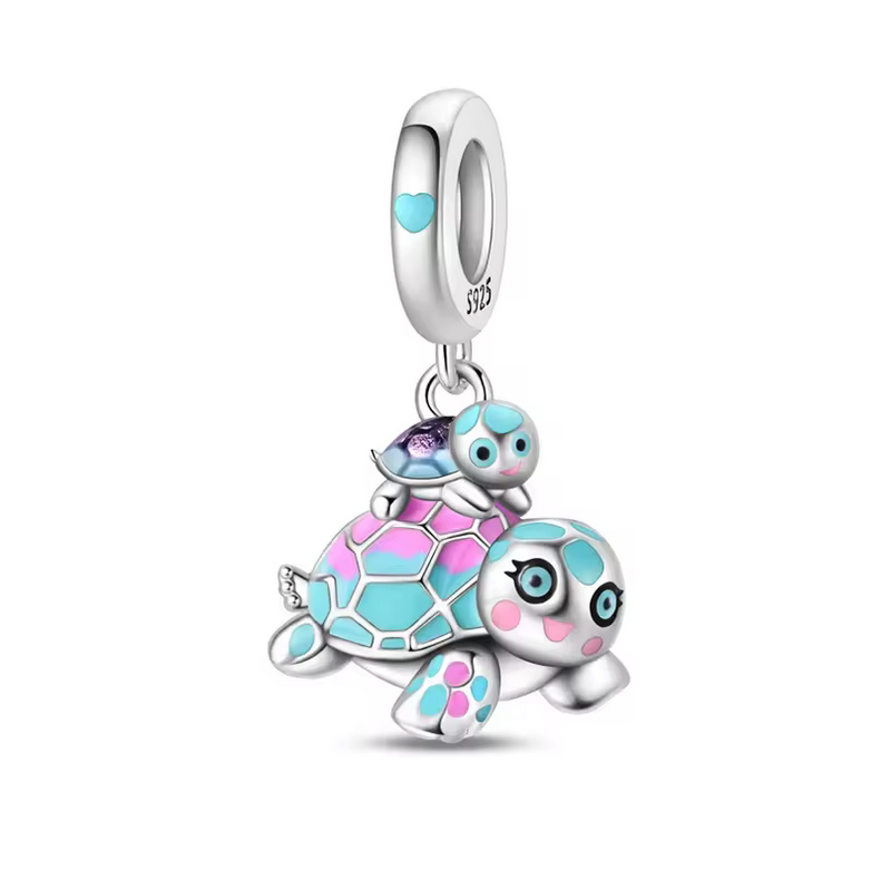 Charm pour bracelet bébé et maman tortue Charm pour bracelet bébé et maman tortue