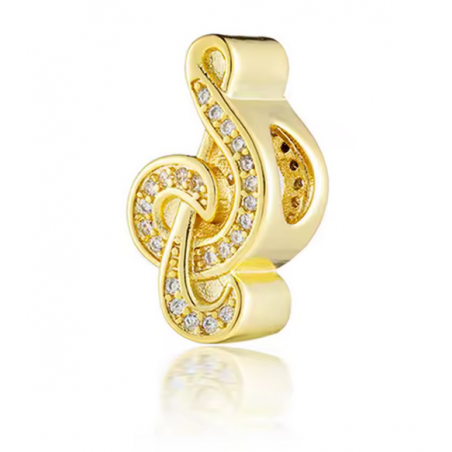 Charm pour bracelet note de musique or