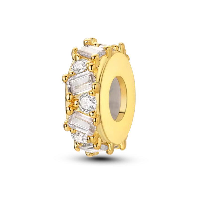 Charm pour bracelet séparateur bloqueur pierre blanche or Charm pour bracelet séparateur bloqueur pierre blanche or