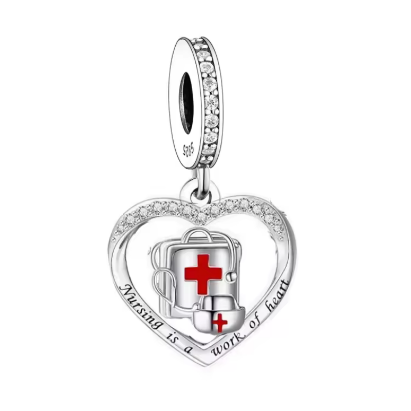 Charm pour bracelet cadeau infirmière métier de coeur passion Charm pour bracelet cadeau infirmière métier de coeur passion