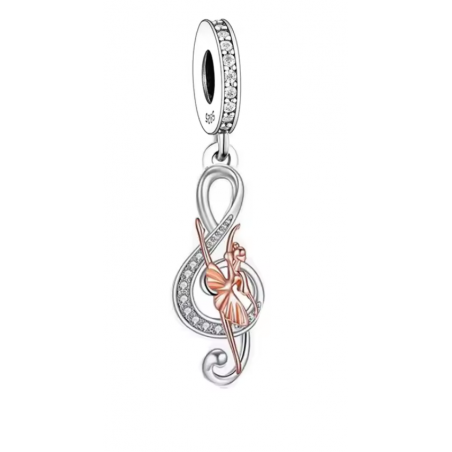 Charm bijou pour bracelet cadeau danseuse clef de sol musique