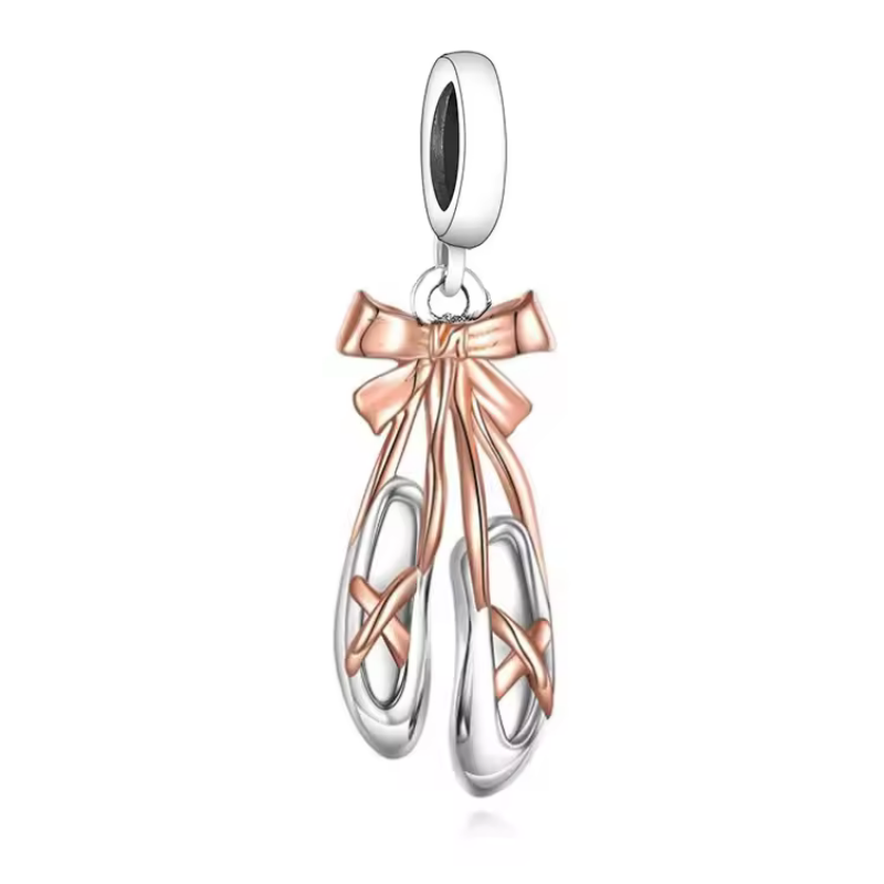 Charm bijou pour bracelet cadeau danseuse ballerine or rose argent