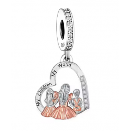 Charm pour bracelet cadeau maman deux enfants fille garçon
