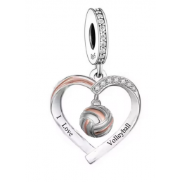 Charm bijou pour bracelet cadeau voleyeuse ballon de volley