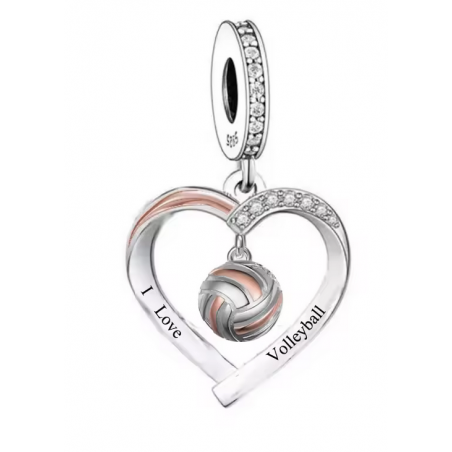 Charm bijou pour bracelet cadeau voleyeuse ballon de volley