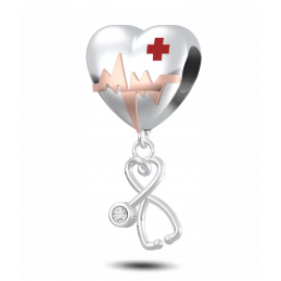 Charm pour bracelet cadeau infirmière aide soignante coeur