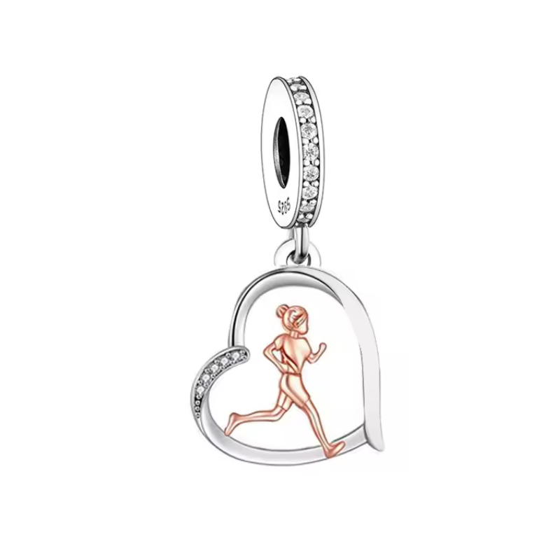 Charm pour bracelet cadeau coureuse running sport course
