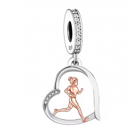 Charm pour bracelet cadeau coureuse running sport course