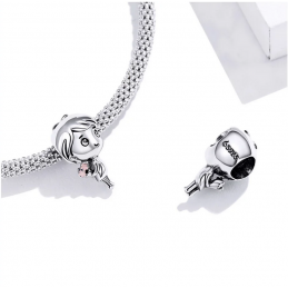 Charm pour bracelet argent garçon offre bouquet de fleur