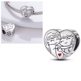 Charm pour bracelet cadeau meilleure amies dans les bras coeur