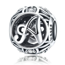 Charm pour bracelet boule lettre alphabet prénom