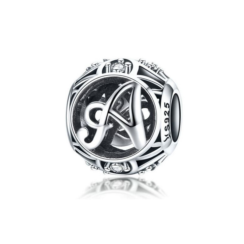 Charm pour bracelet boule lettre alphabet prénom