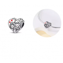 Charm pour bracelet cadeau grande soeur petite soeur coeur