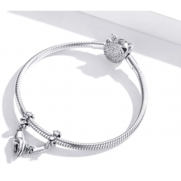 Charm pour bracelet double coeur main cadeau maman