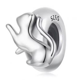 Charm séparateur espaceur pour bracelet chat argent
