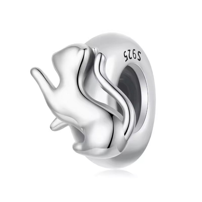 Charm séparateur espaceur pour bracelet chat argent