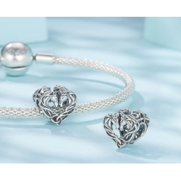 Charm pour bracelet argent chevaux tête a tête