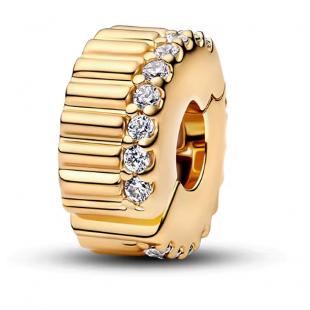 Charm bijou clip or séparateur relief strass
