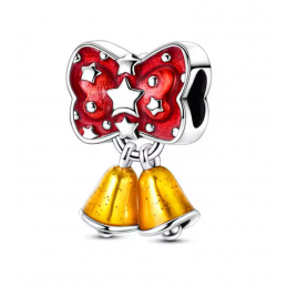 charm pour bracelet noeud rouge cloche or