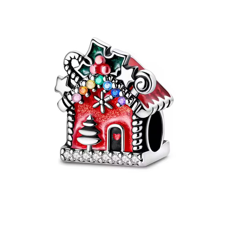 charm pour bracelet maison de noel bonbon pain d'épices