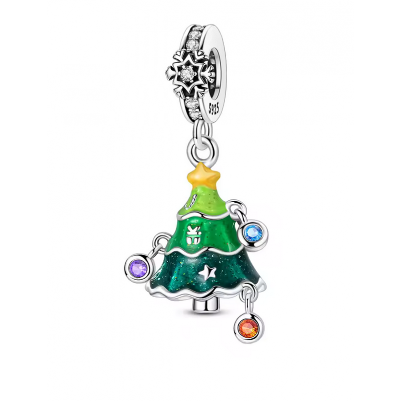charm pour bracelet sapin vert boule de noel