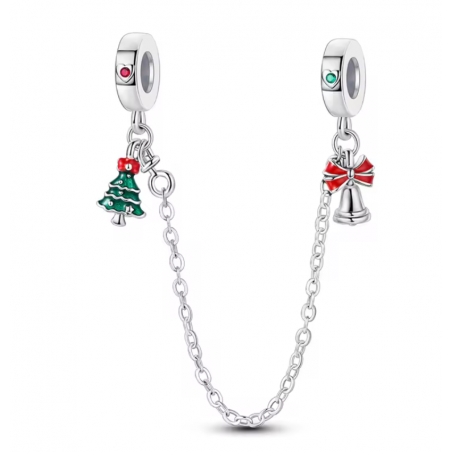 charm pour bracelet chaine sapin et cloche