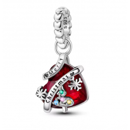 charm pour bracelet coeur pierre rouge joyeux noel