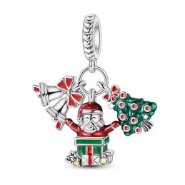 charm pour bracelet père noel sapin cloche