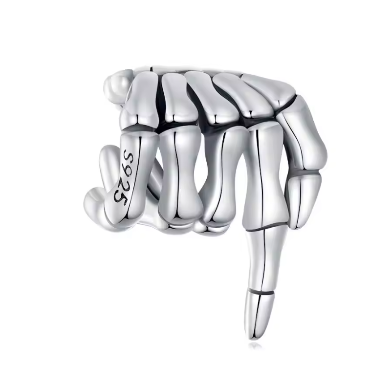 Charm bijou pour bracelet horreur main squelette chose