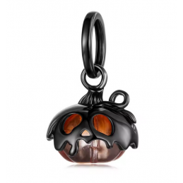 Charm bijou pour bracelet horreur citrouille liquide noir