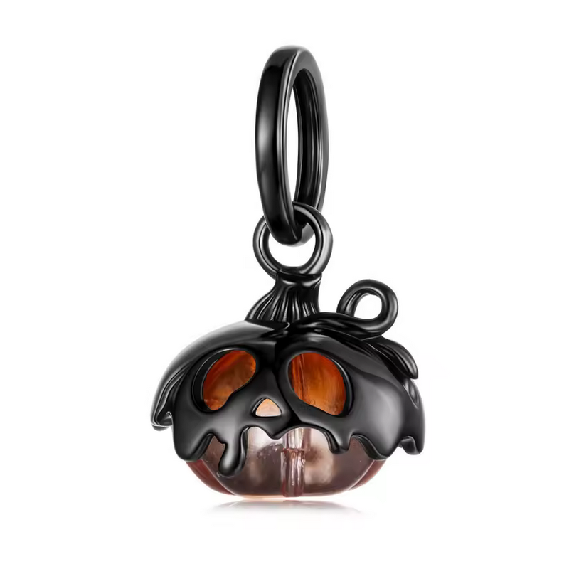 Charm bijou pour bracelet horreur citrouille liquide noir