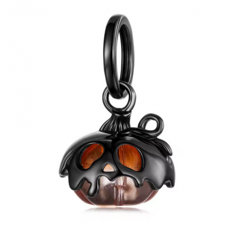 Charm bijou pour bracelet horreur citrouille liquide noir