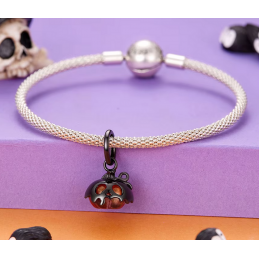 Charm bijou pour bracelet horreur citrouille liquide noir