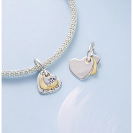 Charm pour bracelet triple coeur toi moi pour toujours or