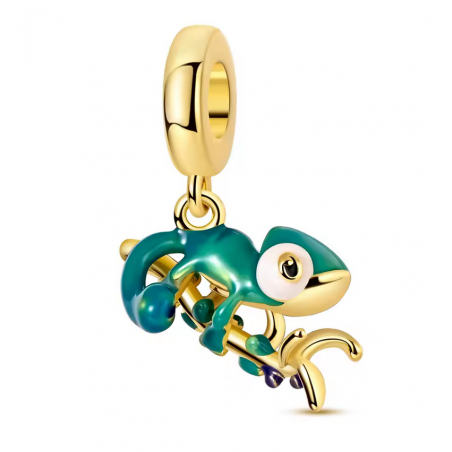 Charm pour bracelet caméleon sur branche or