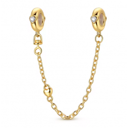 Charm pour bracelet chaine de sécurité or coeur