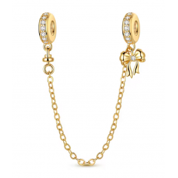 Charm pour bracelet chaine de sécurité doré noeud