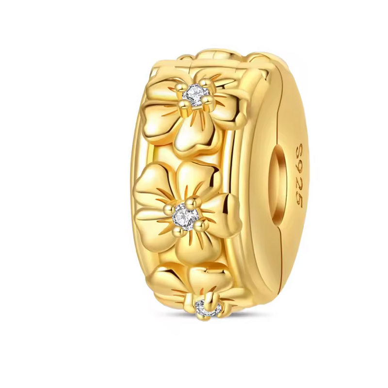 Charm pour bracelet bijou clip petites fleurs or Charm pour bracelet bijou clip petites fleurs or