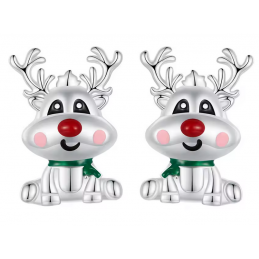 boucles d'oreilles de noel renne nez rouge