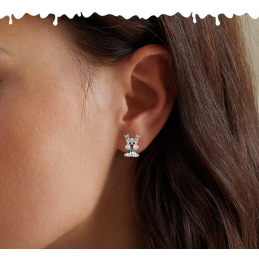 boucles d'oreilles de noel renne nez rouge