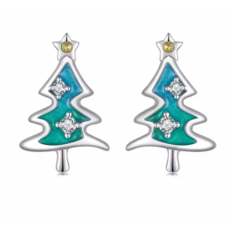 boucles d'oreilles de noel sapin étoile or