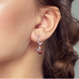 boucles d'oreilles père noel et sapin