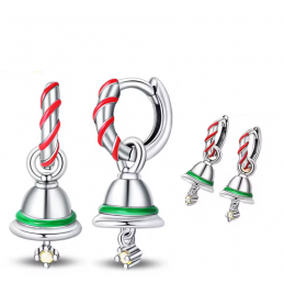 boucles d'oreilles cloche de noel couronne