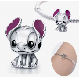 Charm bijou pour bracelet stitch argent