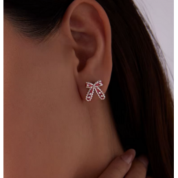 boucles d'oreilles noeud rouge cadeau de noel étoile