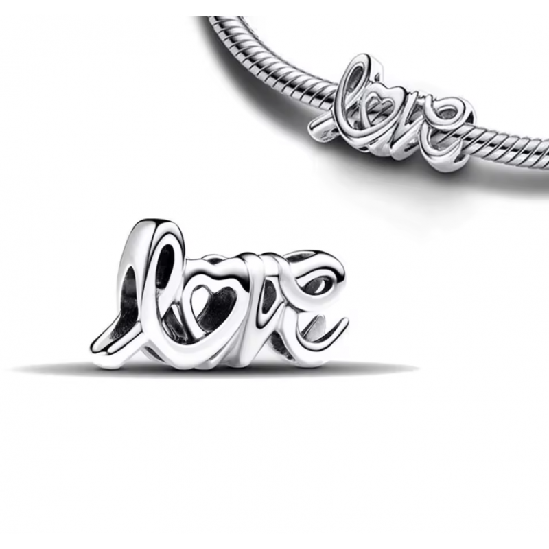 Charm pour bracelet argent coeur love Charm pour bracelet argent coeur love