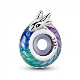 Charm pour bracelet séparateur dragon bleu violet